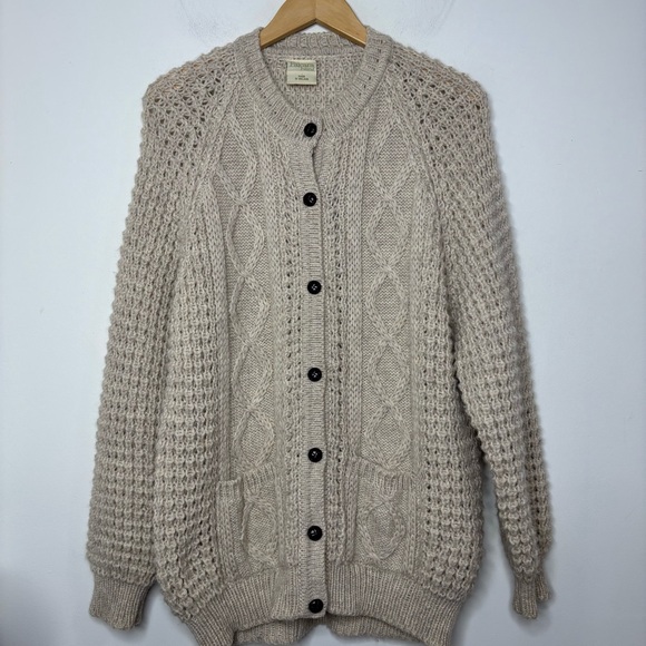 Falcara Ireland Sweaters - Falcara Ireland Wool Button Cardigan Fisherman Sweater Pockets Chunky Cable Knit